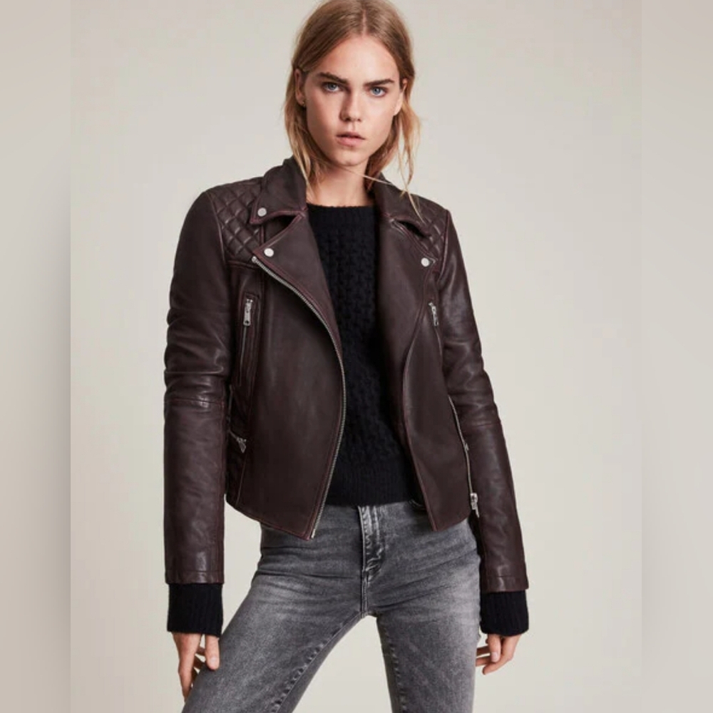 Leather biker jacket